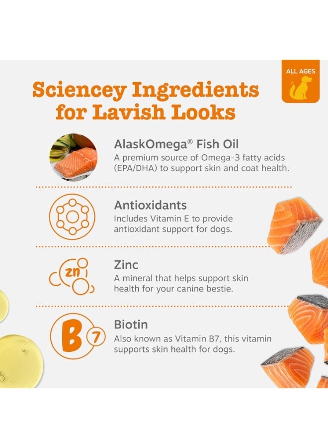 زيساي بوس Zesty Paws Omega Bites Skin & Coat مع AlaskOmega لدعم EPA بنكهة الدجاج 90 قطعة قابلة للمضغ - Image 5